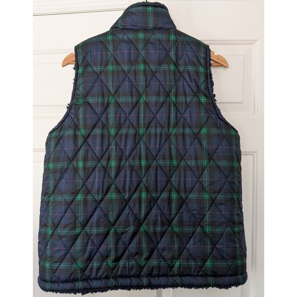 Crown & Ivy Reversible Plaid Fleece Puffy Vest - Picture 3 of 8